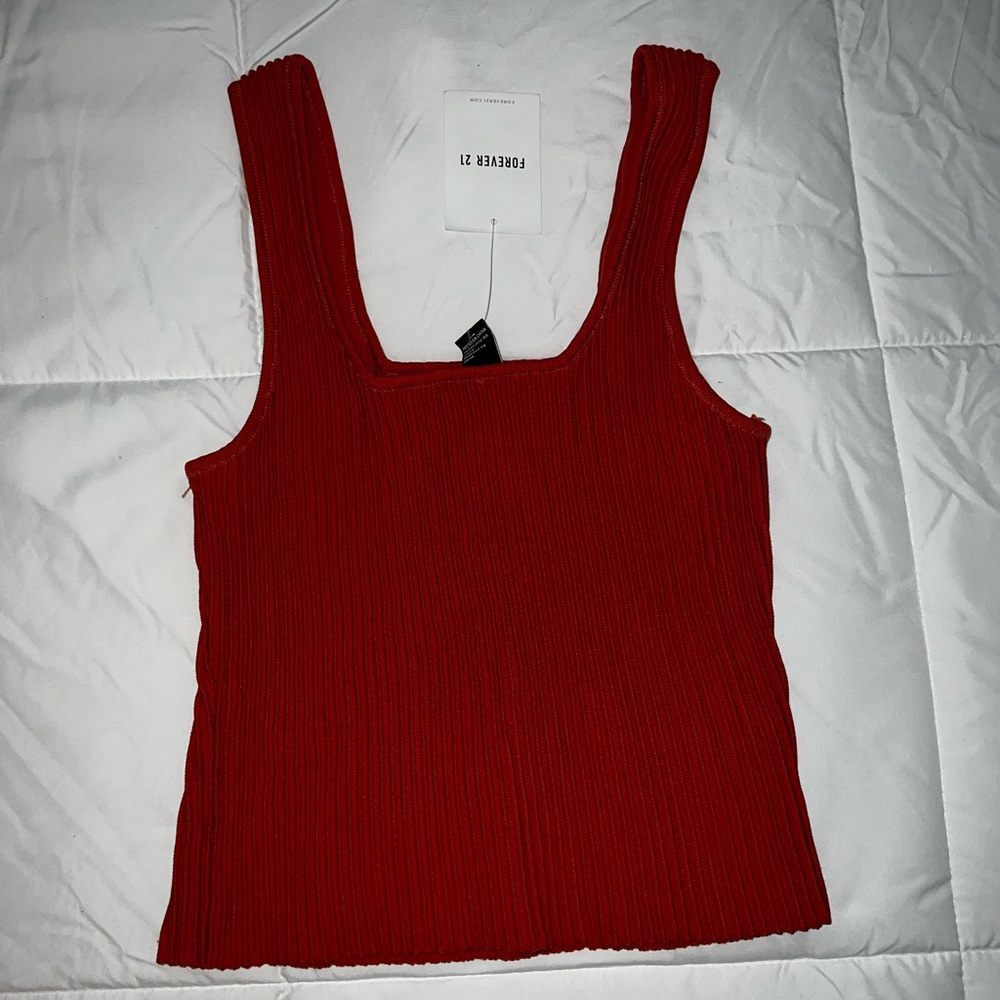 Small burnt orange Forever 21 tank top.